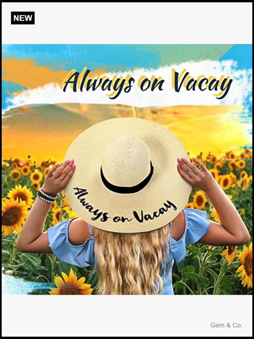 4 Pack Women Straw Sun Hats Embroidered Wide Brim Foldable Travel Summer